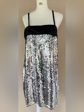 Black & Silver Sequin Midi Skirt - Elegant Party Skirt